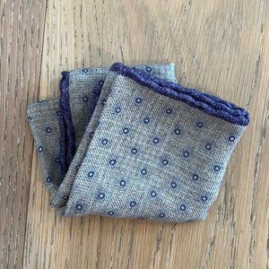 BRUNELLO CUCINELLI: Wool flannel pocket square with design